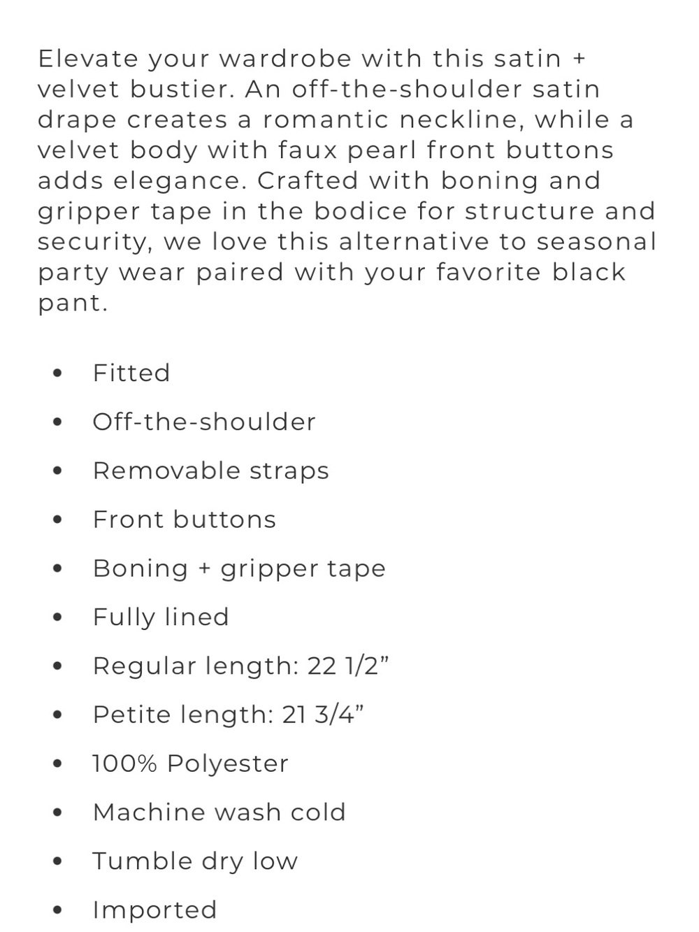 WHBM $130 Satin + Velvet Bustier - Picture 8 of 8